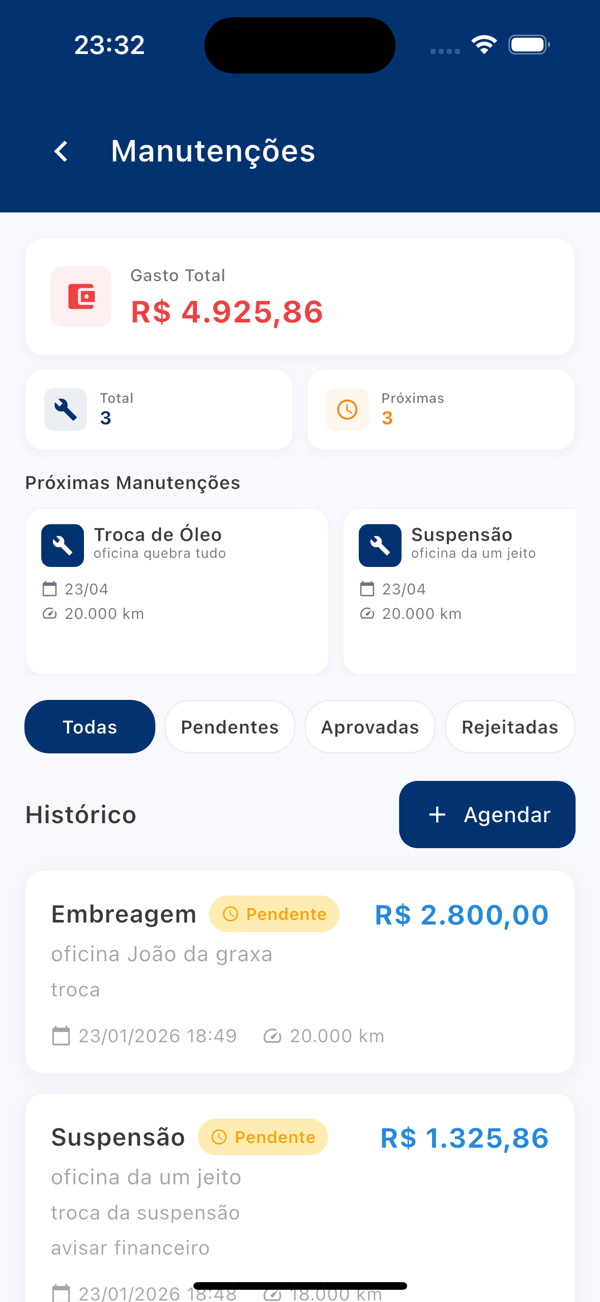 Gestão de Manutenções